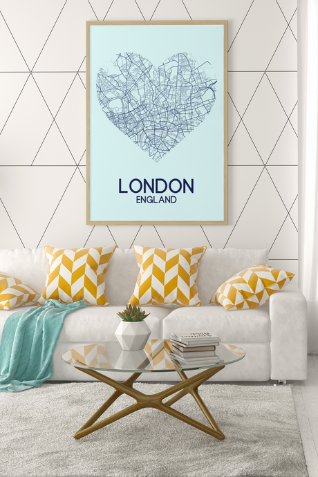 Love Heart Map Any City & Country Personalised 2022 Wall Decor Print with 10 New Styles by WinsterCreations™ Official Store