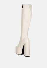 coraline high block heeled calf boots by London Rag