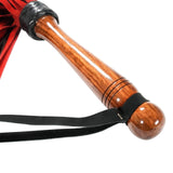 30" Calf Suede Leather Flogger with Designer Wood Handle By Kink by Kink Store