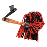 30" Calf Suede Leather Flogger with Designer Wood Handle By Kink by Kink Store