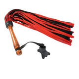 30" Calf Suede Leather Flogger with Designer Wood Handle By Kink by Kink Store