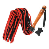 30" Calf Suede Leather Flogger with Designer Wood Handle By Kink by Kink Store