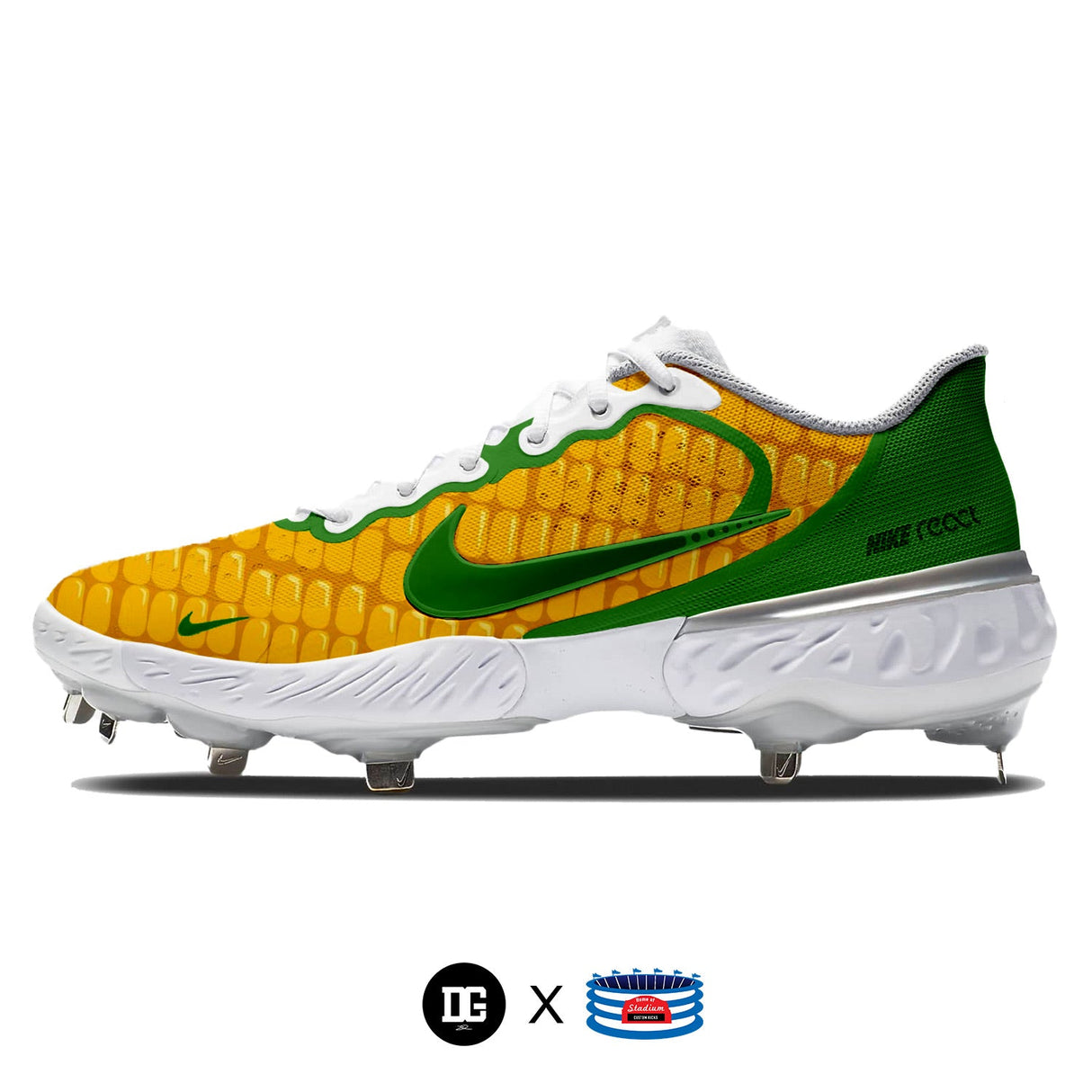 "Corn" Nike Alpha Huarache Elite 3 Low Cleats by Stadium Custom Kicks