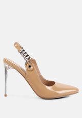 coveted stiletto heeled slingback sandals by London Rag