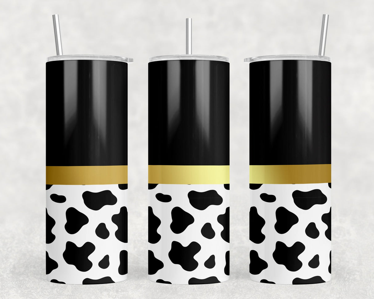 Cow Print|Skinny Tumbler|Optional Bluetooth Speaker| Speaker Color Varies by Rowdy Ridge Co