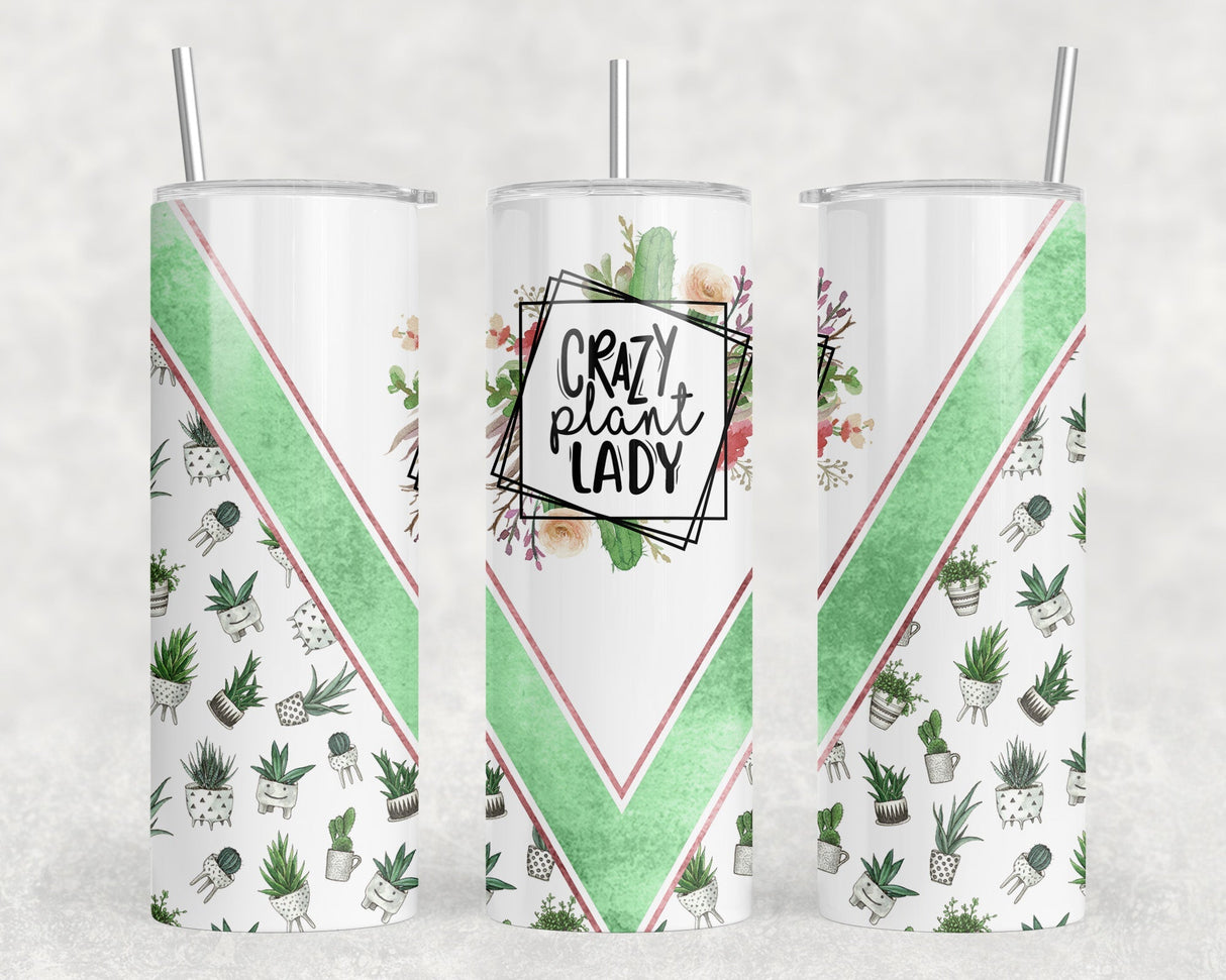 Crazy Plant Lady|Skinny Tumbler|Optional Bluetooth Speaker| Speaker Color Varies by Rowdy Ridge Co