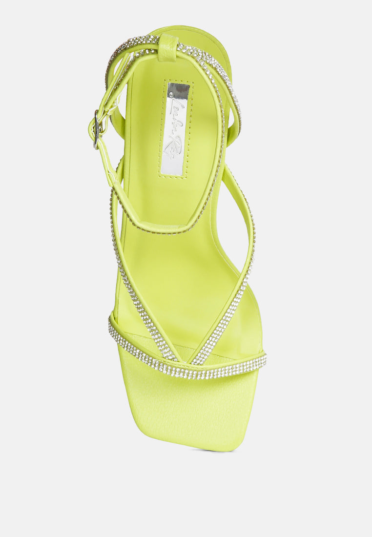 crush it diamante mid heel sandal by London Rag