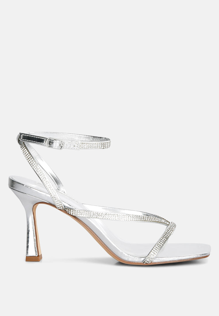 crush it diamante mid heel sandal by London Rag