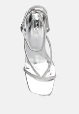 crush it diamante mid heel sandal by London Rag