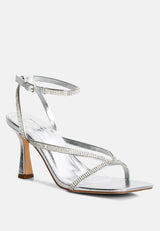 crush it diamante mid heel sandal by London Rag