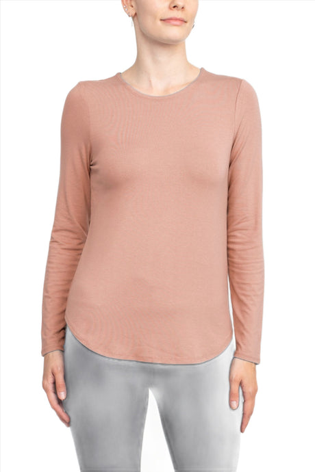 Cupio Crew Neck Long Sleeve Solid Knit Top by Curated Brands