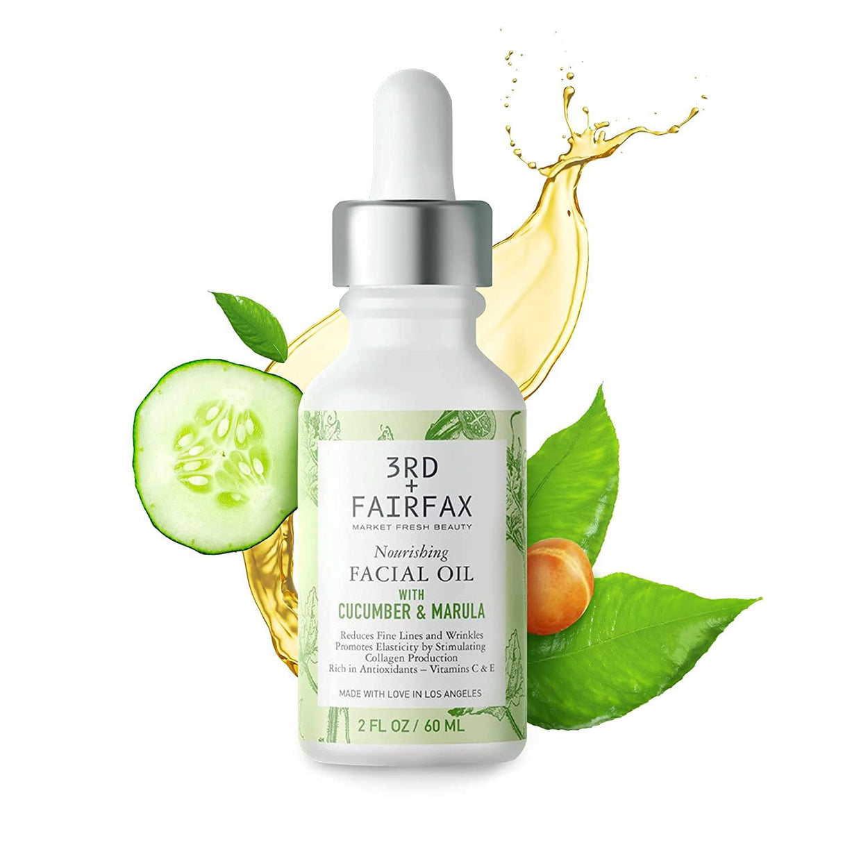 Cucumber and Marula Facial Oil by 3rd + Fairfax Beauty, 2oz by  Los Angeles Brands