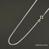 Sterling Silver 925 Cuban Curb Chain 1.3MM, 16"-24", Cuban Curb Chain Necklace, Italian Made Sterling Silver 925 Unisex Chain by Donatello Gian