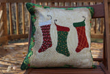 Tache Festive Christmas Holiday Hang My Stockings By the Fireplace Cushion Cover by DaDa Bedding Collection