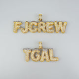 CUSTOM ICED OUT BUBBLE LETTERS WITH SNOW PENDANT by Bling Proud | Urban Jewelry Online Store