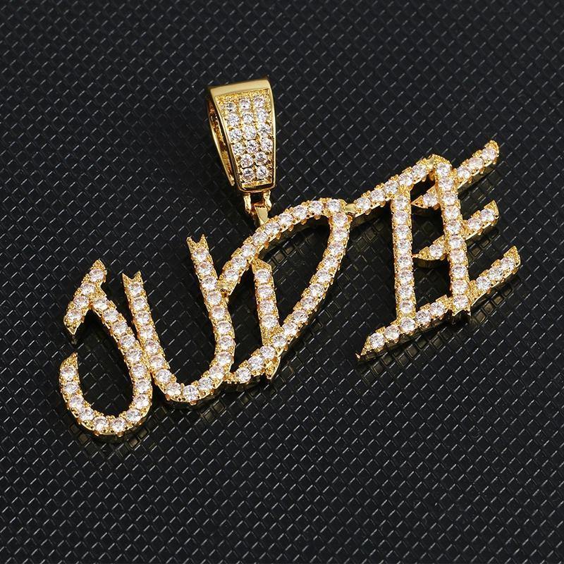 Custom Iced Out Name Letters Pendant Necklace by Bling Proud | Urban Jewelry Online Store