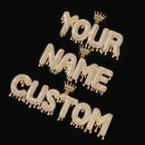 Custom Name Crown & Drip Letter Pendant by Bling Proud | Urban Jewelry Online Store