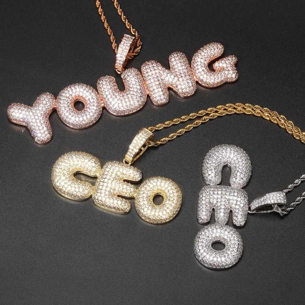 Custom Name Iced Bubble Letters Pendant with Three Colors by Bling Proud | Urban Jewelry Online Store