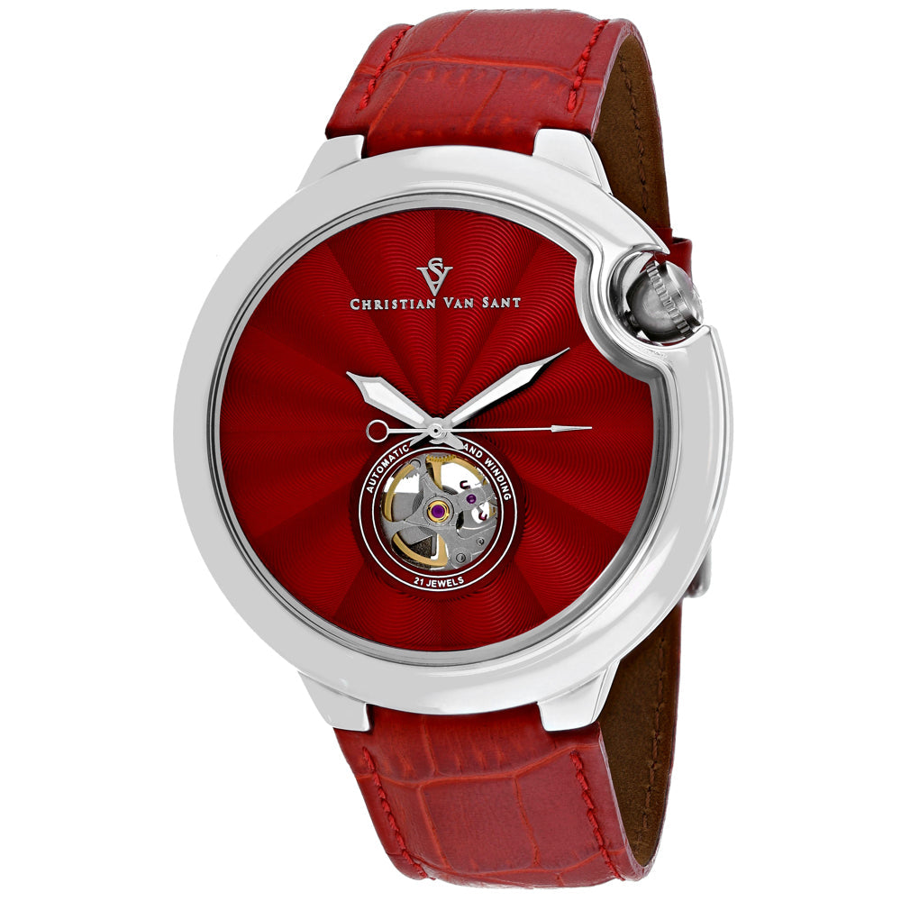 Christian Van Sant Men's Cyclone Automatic Red Dial Watch - CV0142 by Balec Group