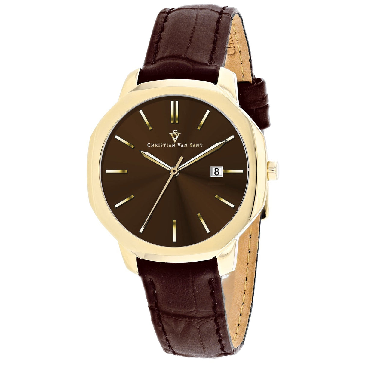 Christian Van Sant Women's Octave Slim Brown Dial Watch - CV0507 by Balec Group