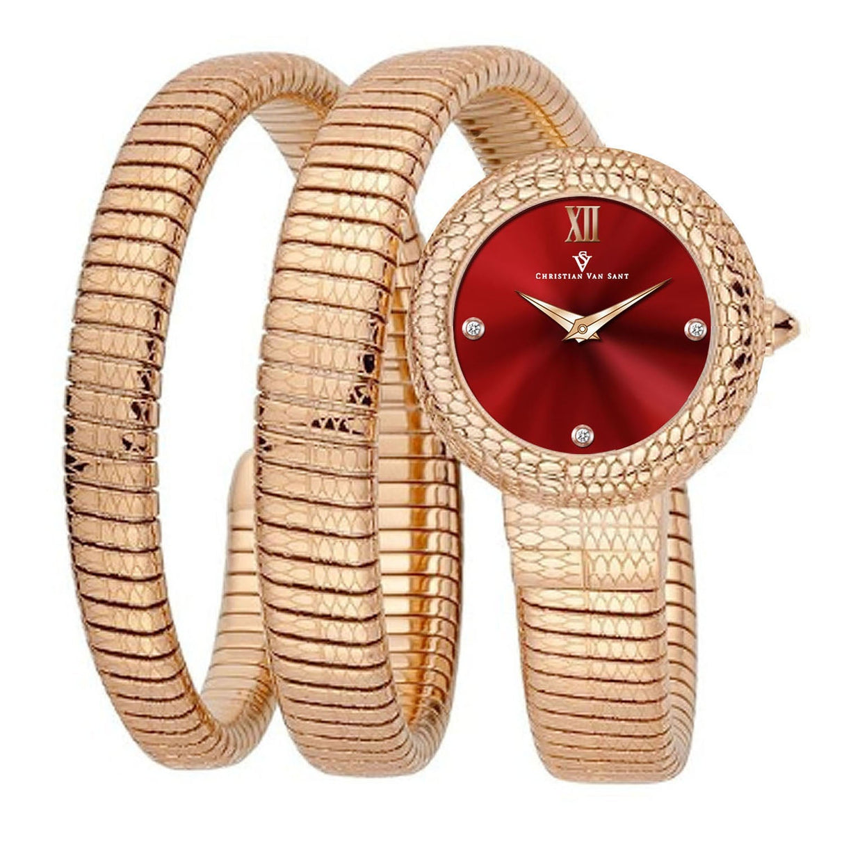 Christian Van Sant Women's Naga Red Dial Watch - CV0893 by Balec Group