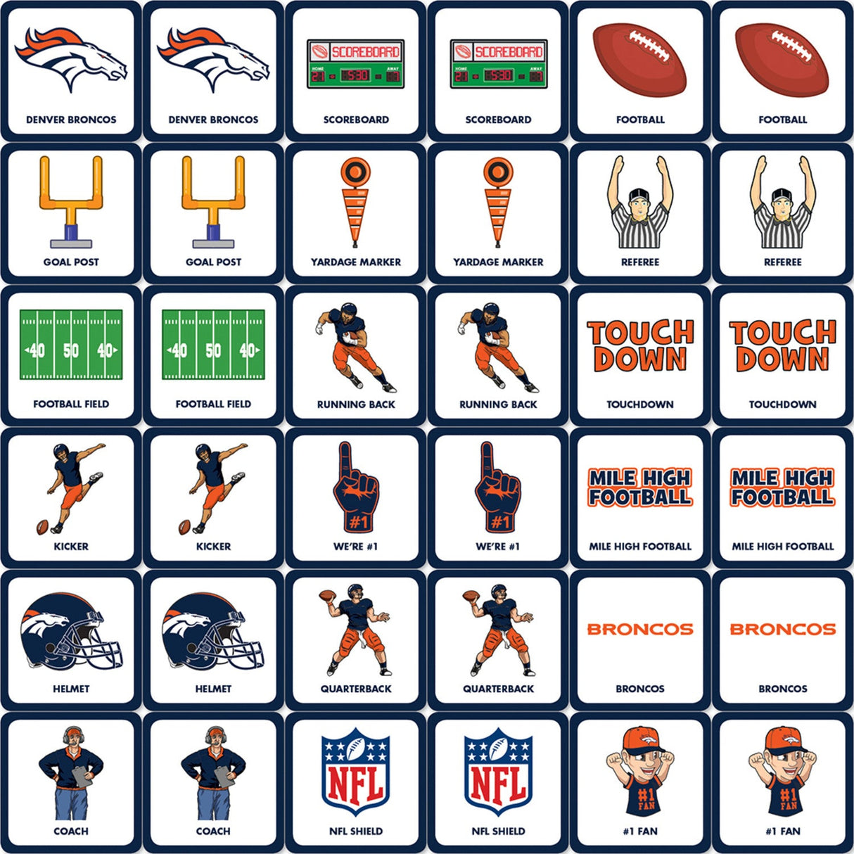 Denver Broncos Matching Game by MasterPieces Puzzle Company INC