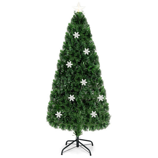 LED Optic Artificial Christmas Tree with Snowflakes-6 Feet