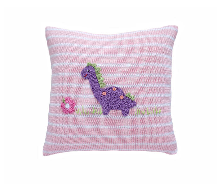 Dinosaur 10" Pillow, Pink by Melange Collection