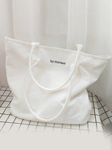 Casual Simple Letter Printed Tote Bag by migunica