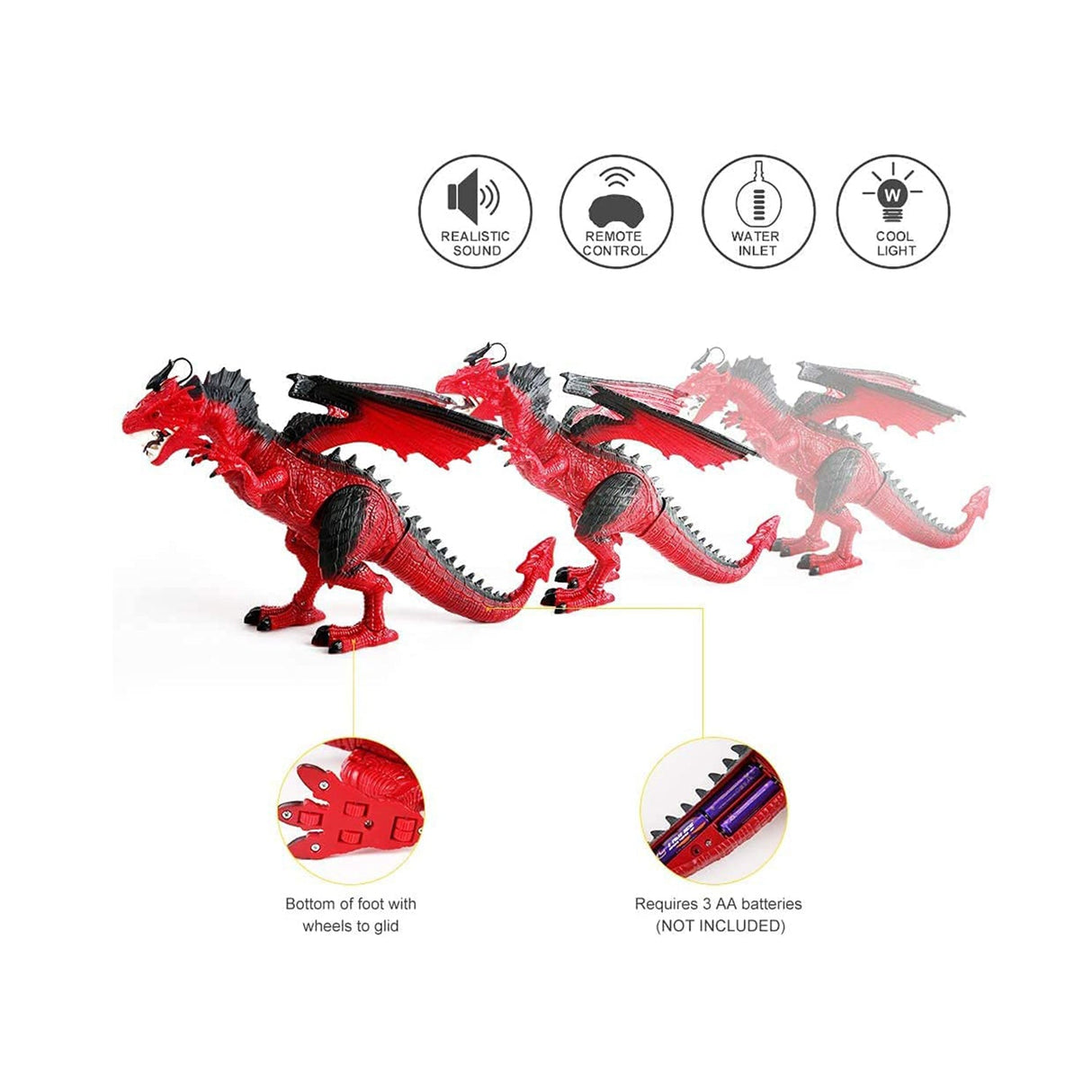 Contixo DR3 Remote Control RC Dragon Dinosaur Toy by Contixo