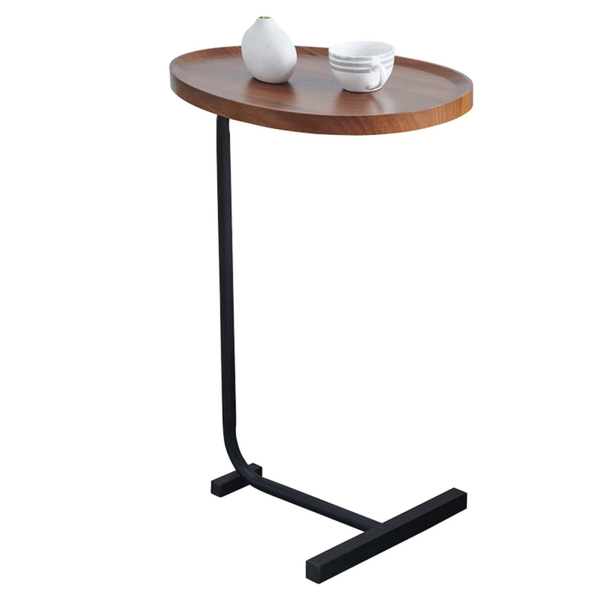 2-Pieces Brown C-shaped Side Table by Blak Hom