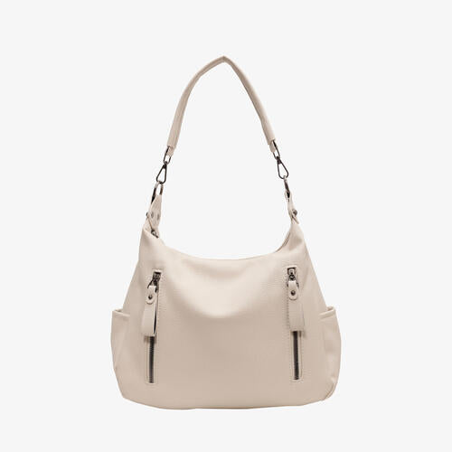 Zipper PU Leather Shoulder Bag by Coco Charli