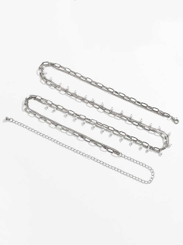 Urban Geometric Pearl Waist Chain Accessories by migunica