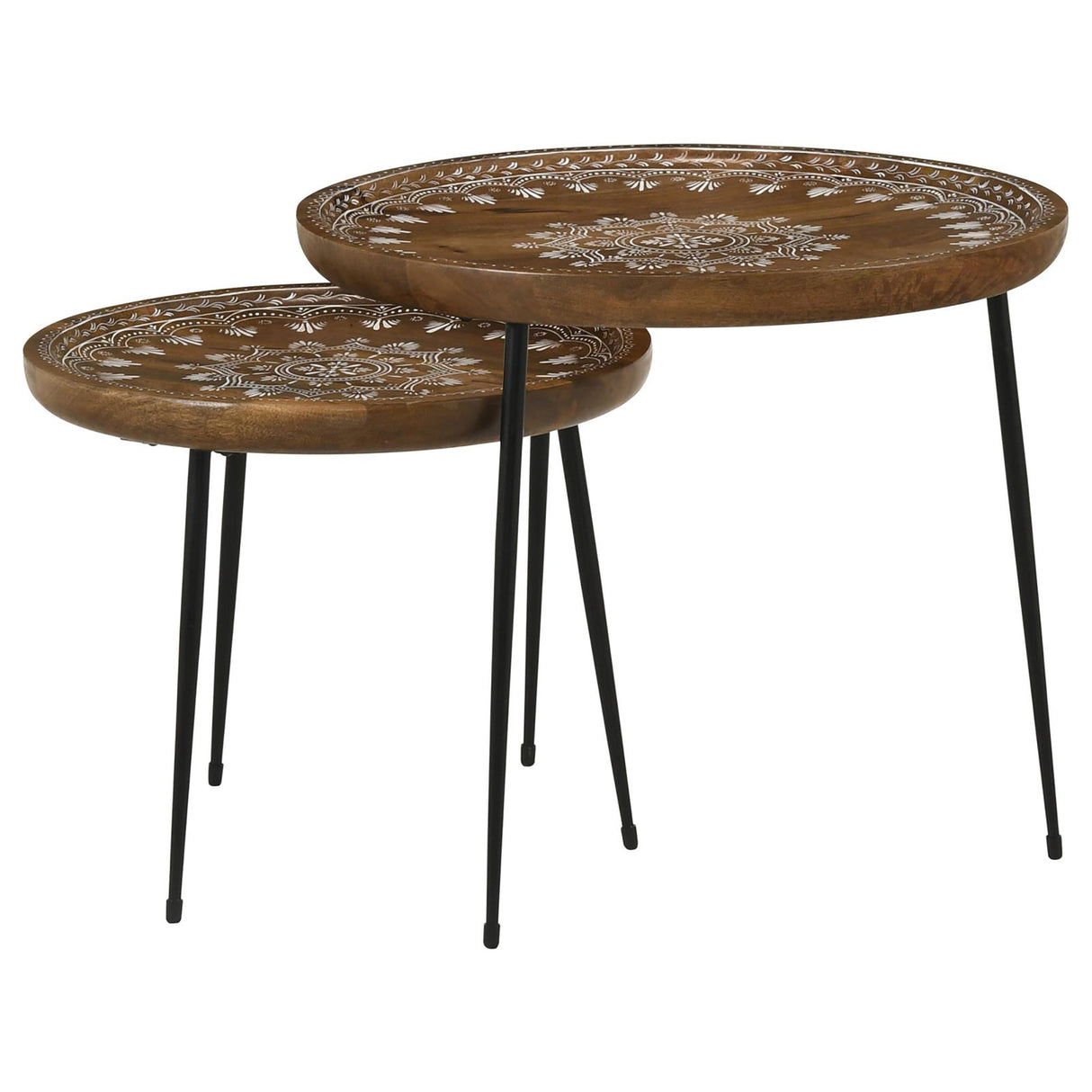 Honey and Black 2-Piece Nesting Table by Blak Hom