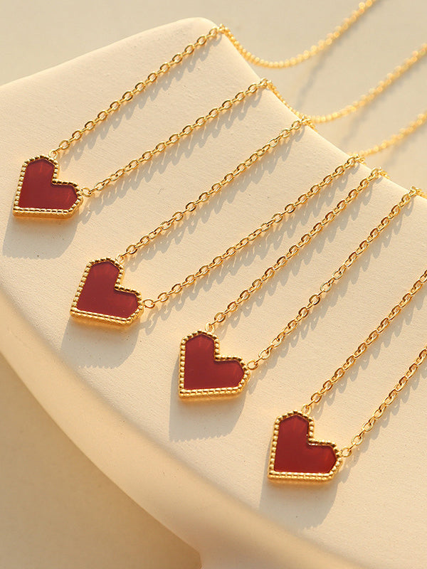 Simple  Geometric Heart Shape Necklaces Accessories by migunica