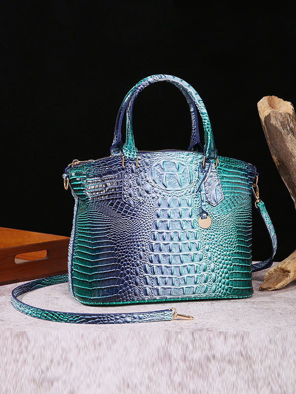 Alligator Print Pleated Split-Joint Bags Handbags by migunica