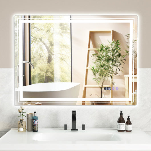 Defogging LED Bathroom Mirror with Memory Function and Anti-Fog-L