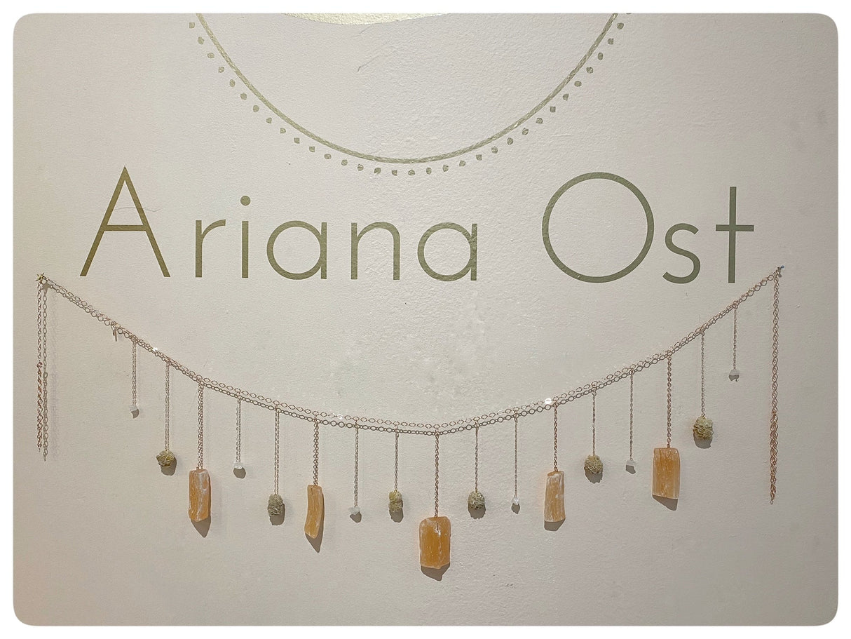 Desert Rose Peach Selenite Healing Crystal Garland by Ariana Ost