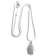 'Diamante Hamsa Hand / Hand of Fatima' Silver Plated Necklace by Liberty Charms USA