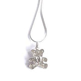 Children's 'Diamante Teddy Bear' Silver Plated Necklace by Liberty Charms USA