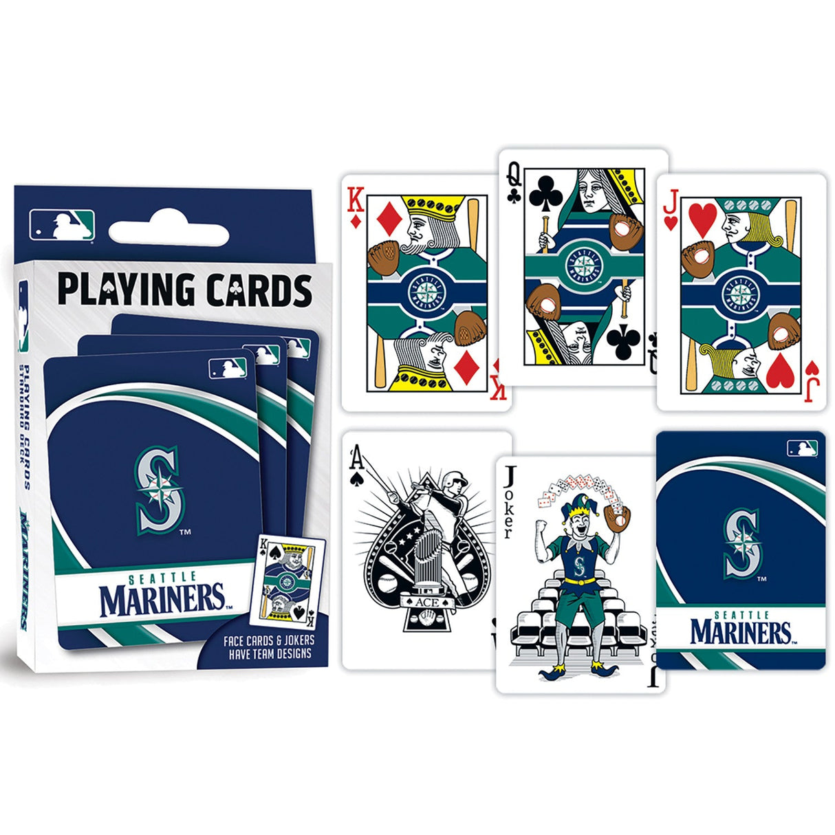 Seattle Mariners Playing Cards - 54 Card Deck by MasterPieces Puzzle Company INC