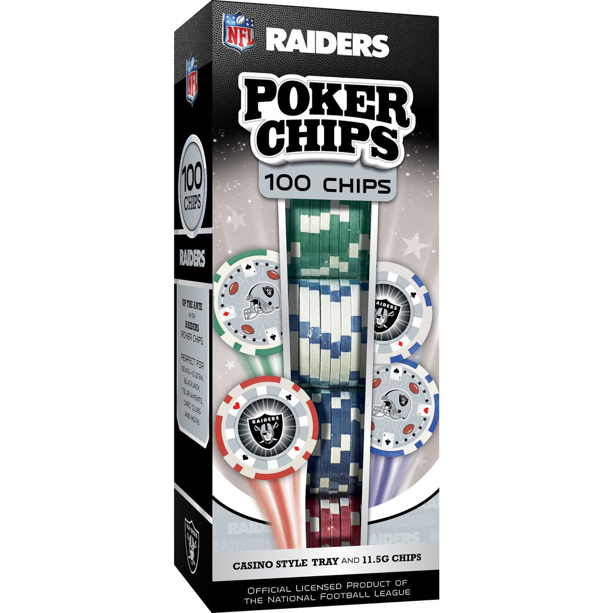 Las Vegas Raiders 100 Piece Poker Chips by MasterPieces Puzzle Company INC