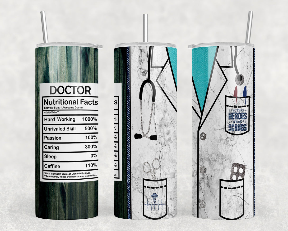 Doctor - 20 oz Steel Skinny Tumbler - Optional Blue Tooth Speaker - Speaker Color will Vary by Rowdy Ridge Co