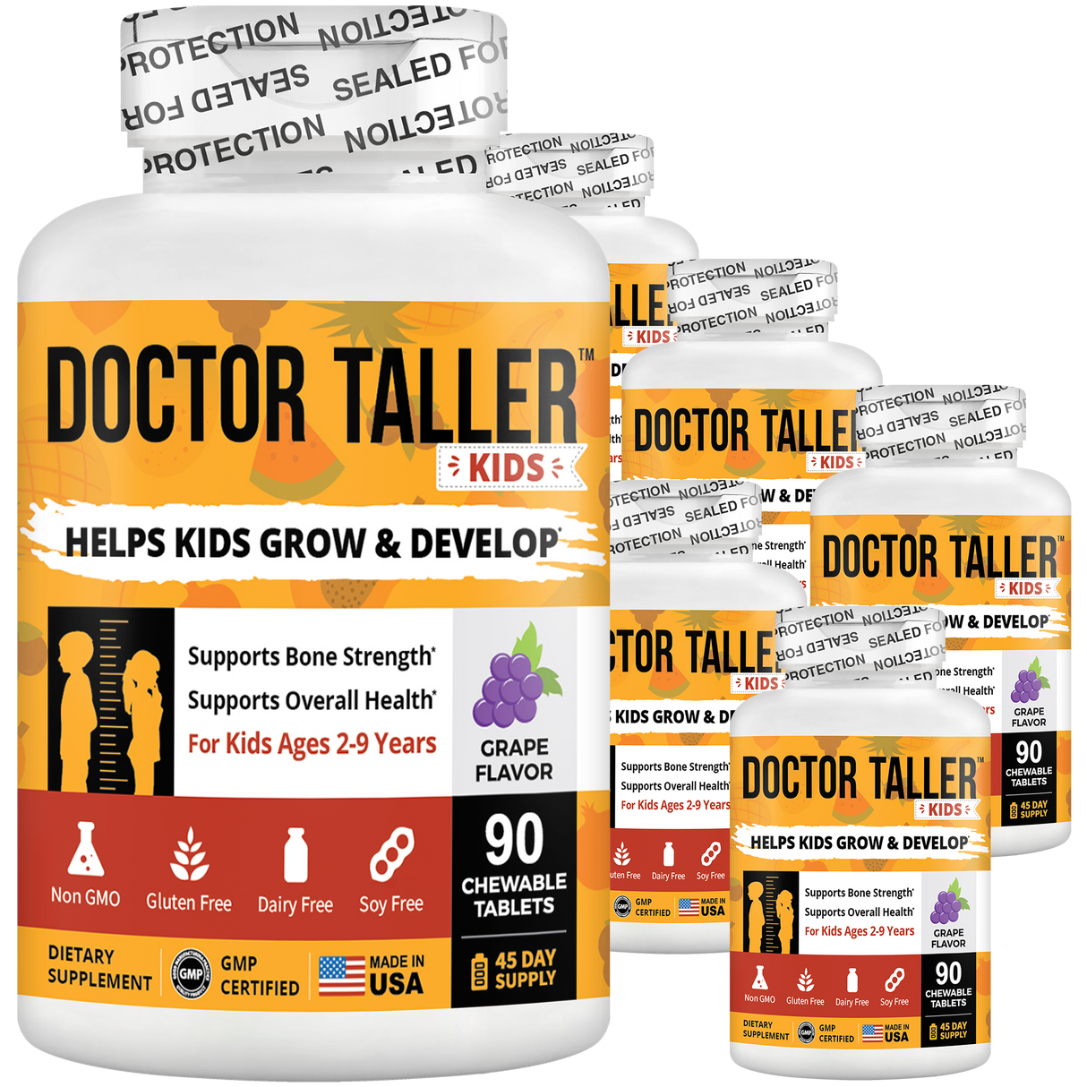 Doctor Taller Kids, Grape Multivitamins, Ages 2-9, 90 Vegan Chewables by NuBest Nutrition®