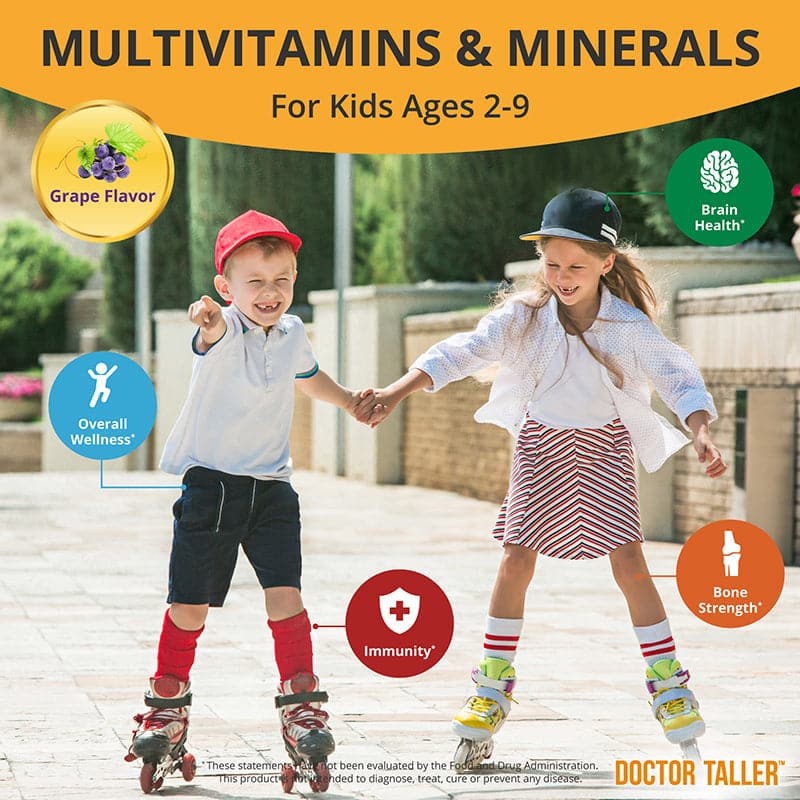 Doctor Taller Kids, Grape Multivitamins, Ages 2-9, 90 Vegan Chewables by NuBest Nutrition®