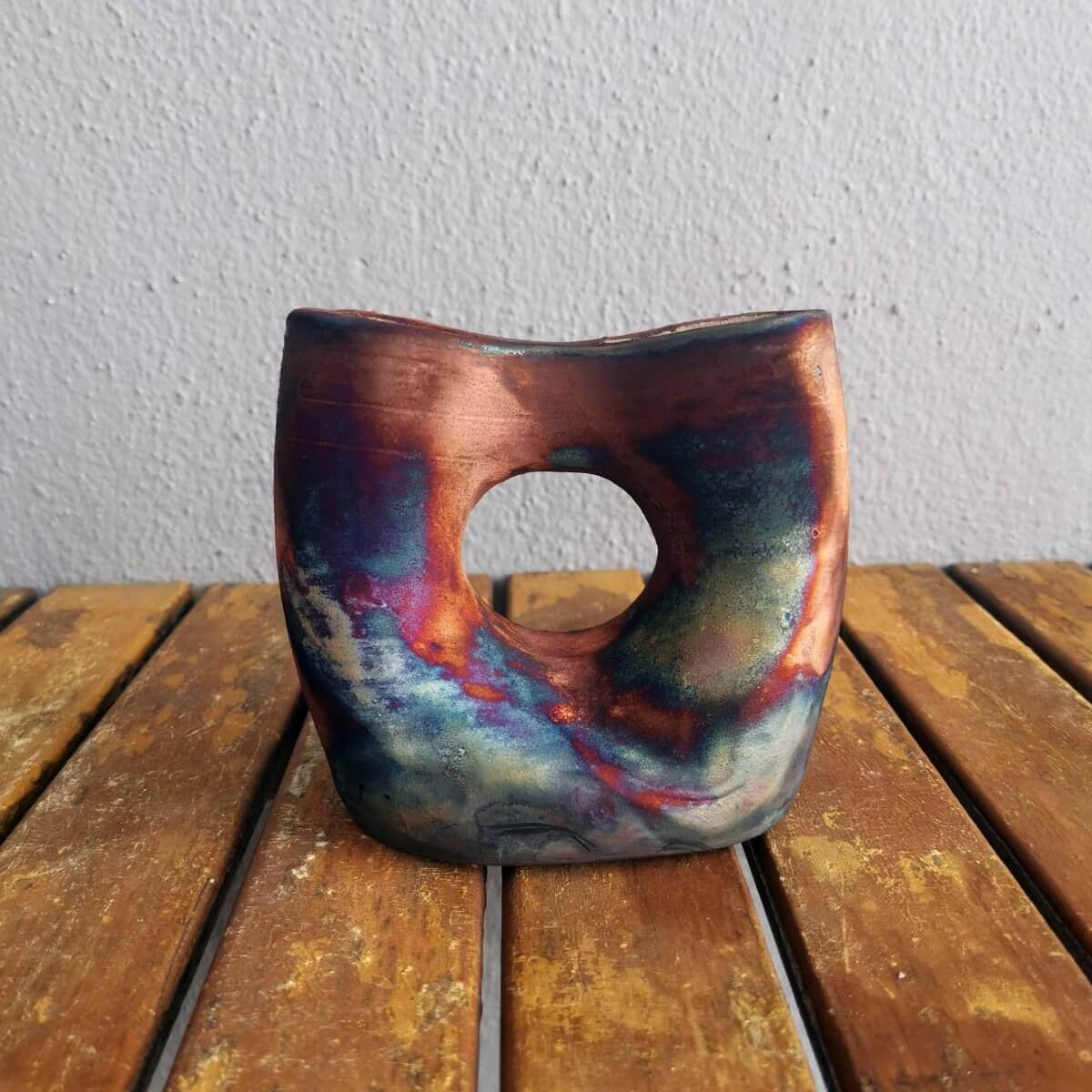 Dokutsu Ceramic Raku Vase - RAAQUU Basics handmade pottery home decor by RAAQUU