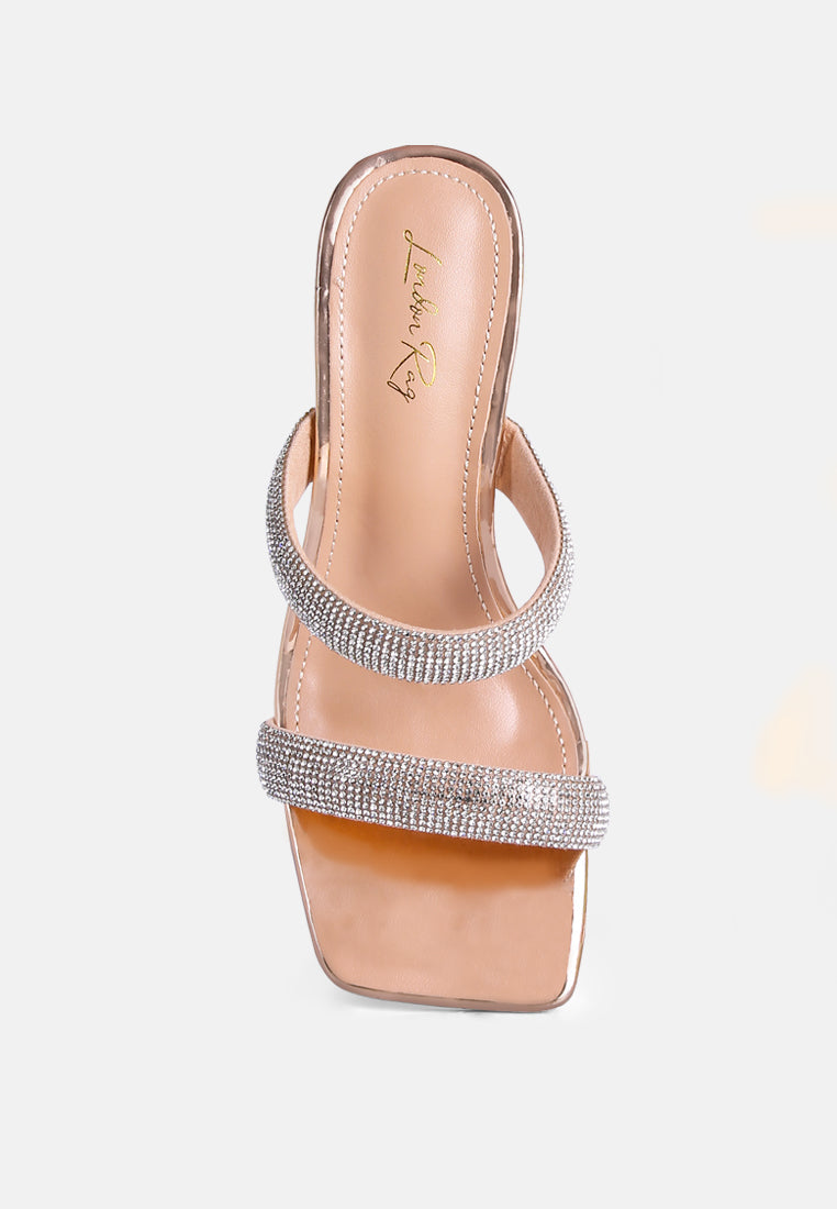 dolls rhinestone embellished slip on sandals by London Rag