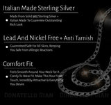 Sterling Silver 925 Figaro Link Chain 3.5MM, 16"-24", Figaro Chain Necklace, 14K Yellow Gold Plated Italian Made Sterling Silver 925 Unisex Chain by Donatello Gian