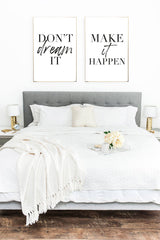 Don't Dream It Make It Happen Set Of 2 Bedroom Decor Wall Prints by WinsterCreations™ Official Store