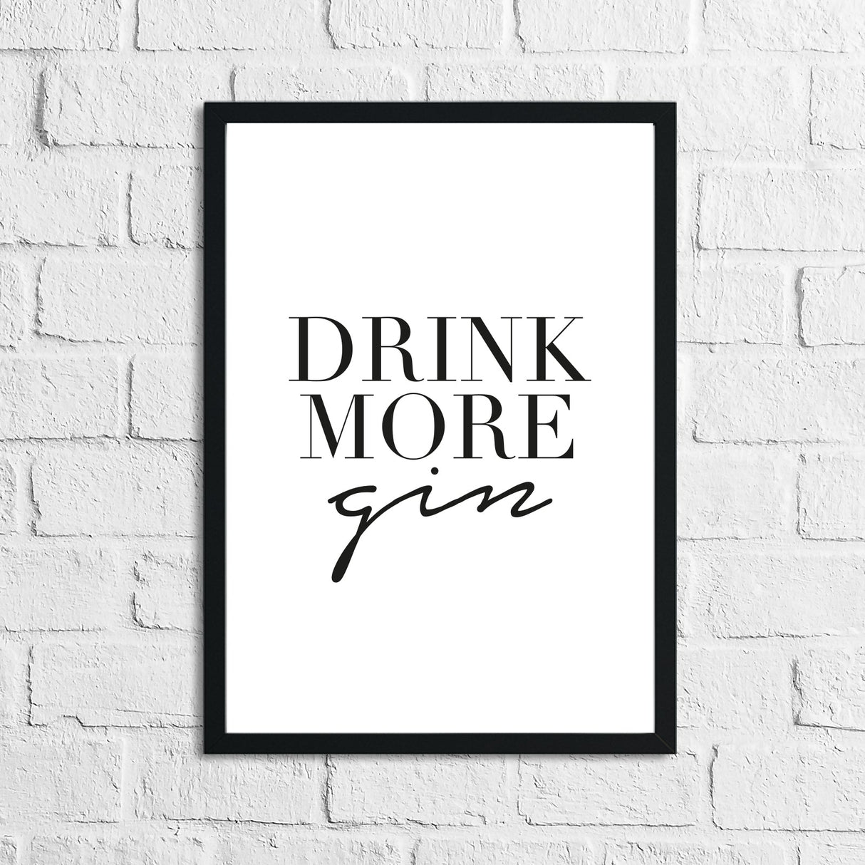 Drink More Gin Alcohol Kitchen Wall Decor Print by WinsterCreations™ Official Store